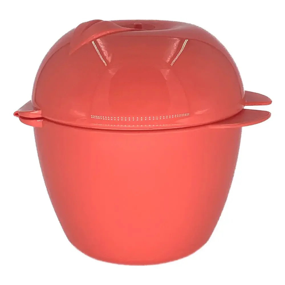 Tupperware Container Apple Shaped Red Treat Snack With Hinged Lid Forget Me Not